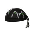 Kundenspezifisches Logo-bedrucktes Baumwollschwarzes Sport-Radfahrer-Kappe Bandana Headwrap